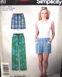 1852 EZ LO RISE DRWSTRNG WST POCKET SHORTS,PANTS PATTERN 6-24